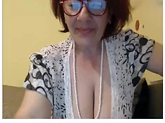 Grandma identically undisguised in the sky web cam